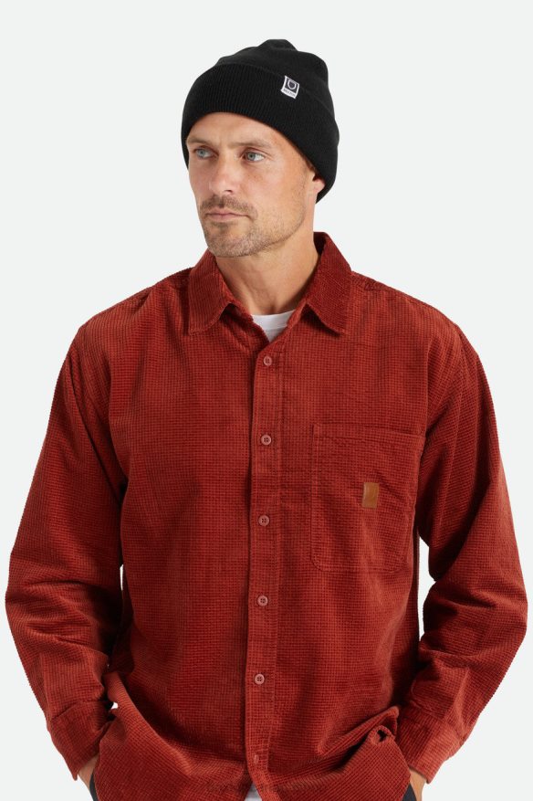 Brixton Accessories Black Men Harbor Beta Watch Cap Beanie HFR00P331