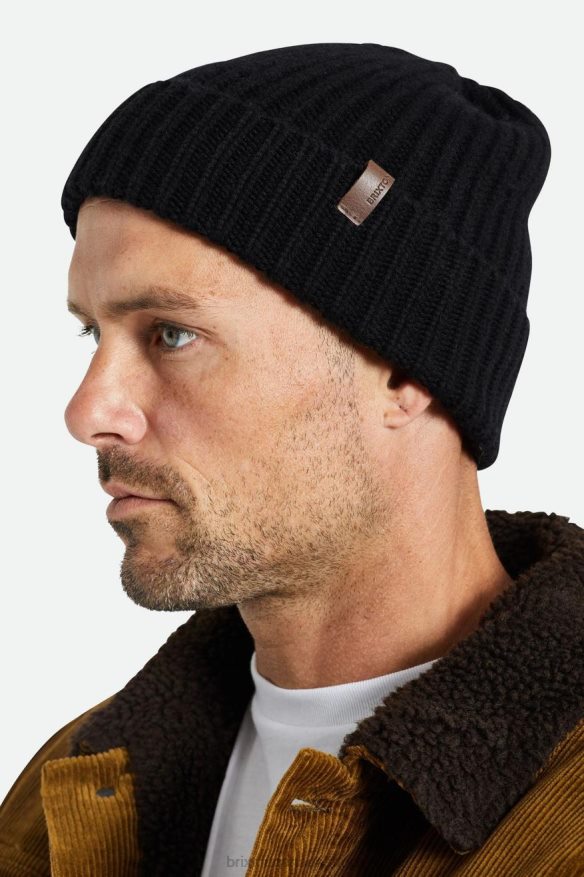 Brixton Accessories Black Men Heist Reserve Cashmere Beanie HFR00P338