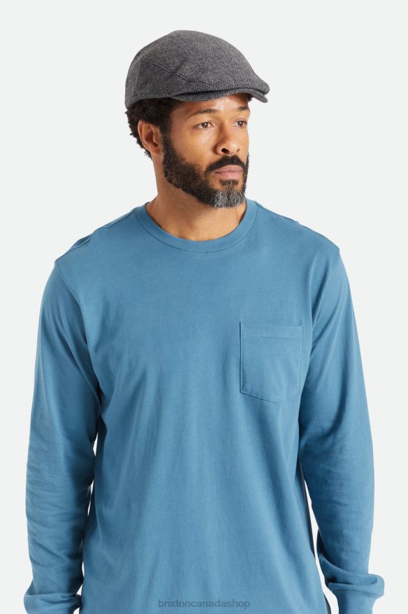 Brixton Accessories Grey/Black Men Hooligan Flat Cap HFR00P300