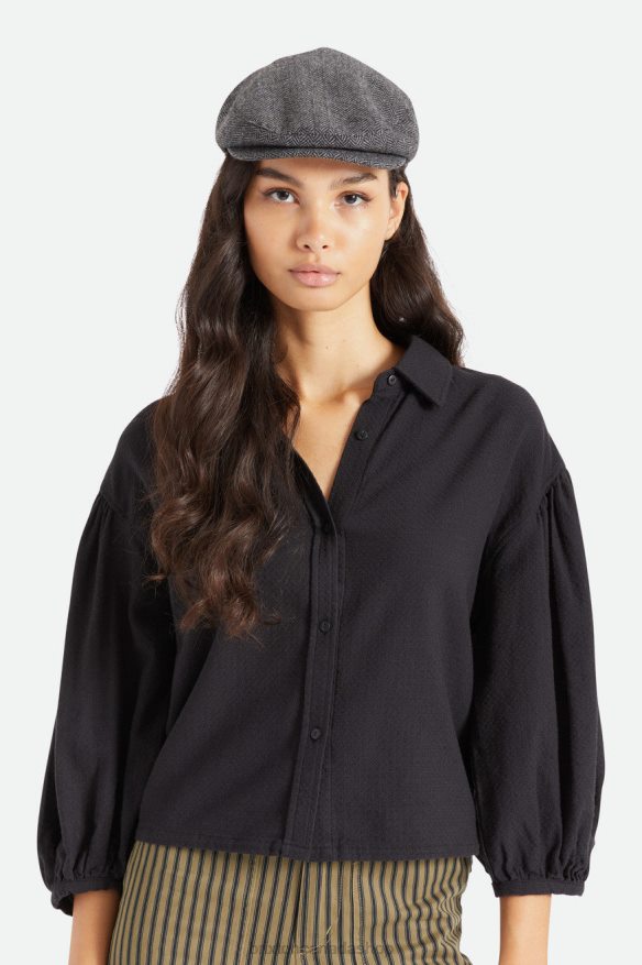 Brixton Accessories Grey/Black Men Hooligan Flat Cap HFR00P300