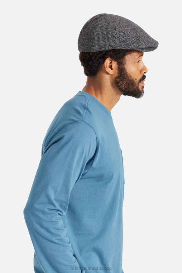 Brixton Accessories Grey/Black Men Hooligan Flat Cap HFR00P300