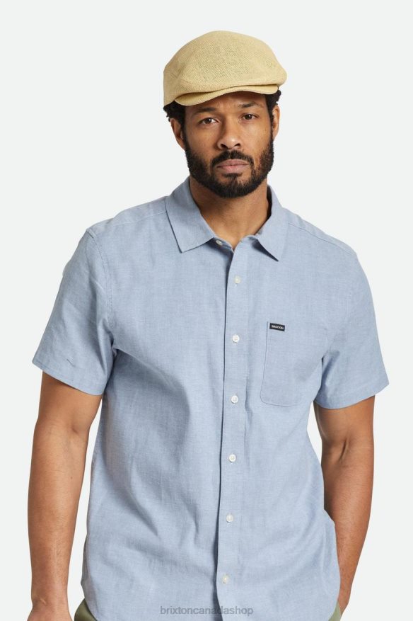 Brixton Accessories Natural Straw Men Hooligan Lightweight Flat Cap HFR00P184