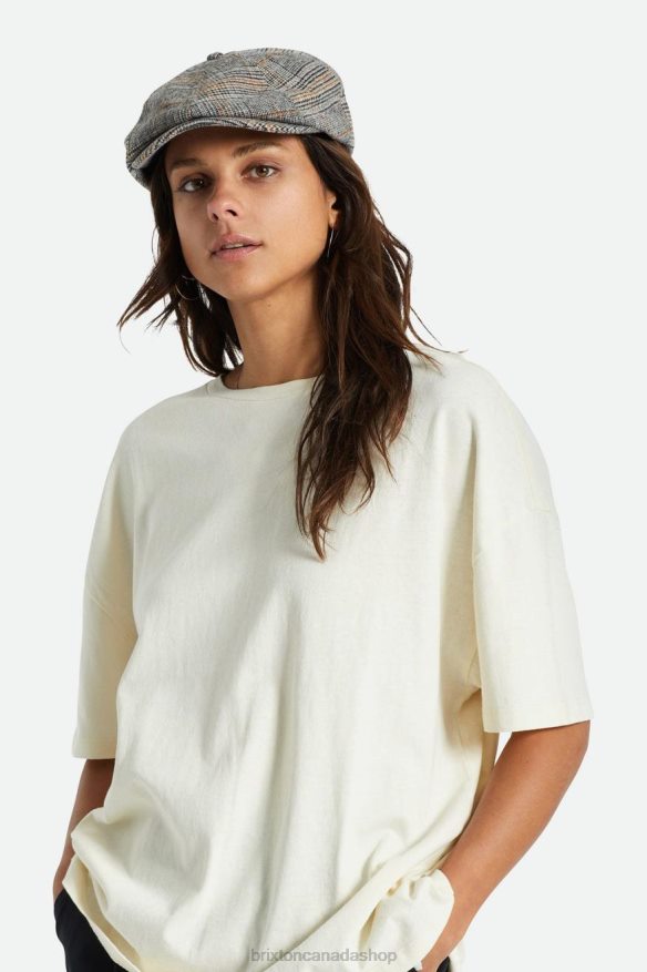 Brixton Accessories Off White/Black/Paradise Orange Men Brood Newsboy Cap HFR00P302