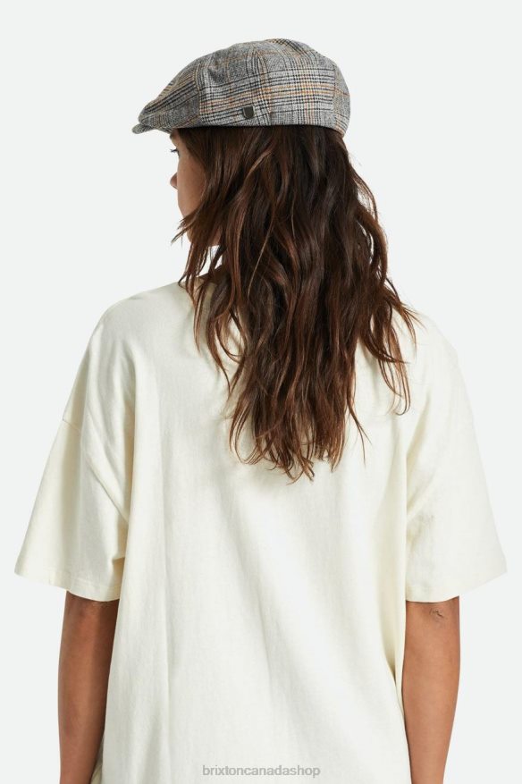 Brixton Accessories Off White/Black/Paradise Orange Men Brood Newsboy Cap HFR00P302