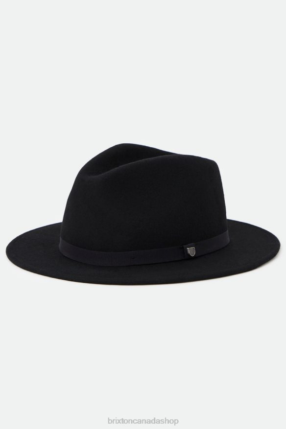 Brixton Accessories Black Men Messer Packable Fedora HFR00P225