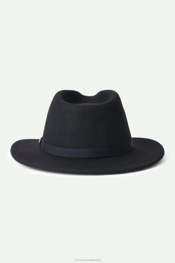 Brixton Accessories Black Men Messer Packable Fedora HFR00P225