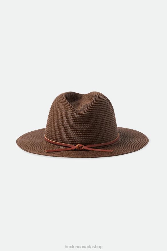 Brixton Accessories Dark Earth Men Wesley Straw Packable Fedora HFR00P200