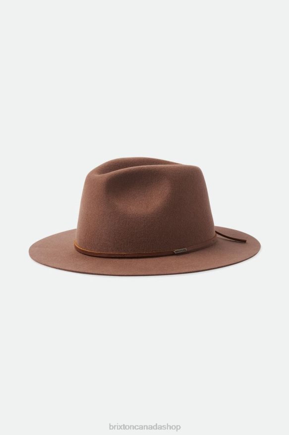 Brixton Accessories Dark Tan Men Wesley Fedora HFR00P232
