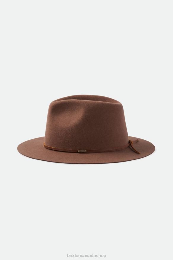 Brixton Accessories Dark Tan Men Wesley Fedora HFR00P232