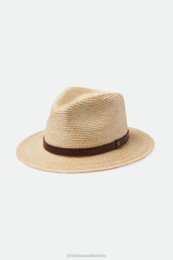 Brixton Accessories Natural/Brown Men Messer Straw Fedora HFR00P201