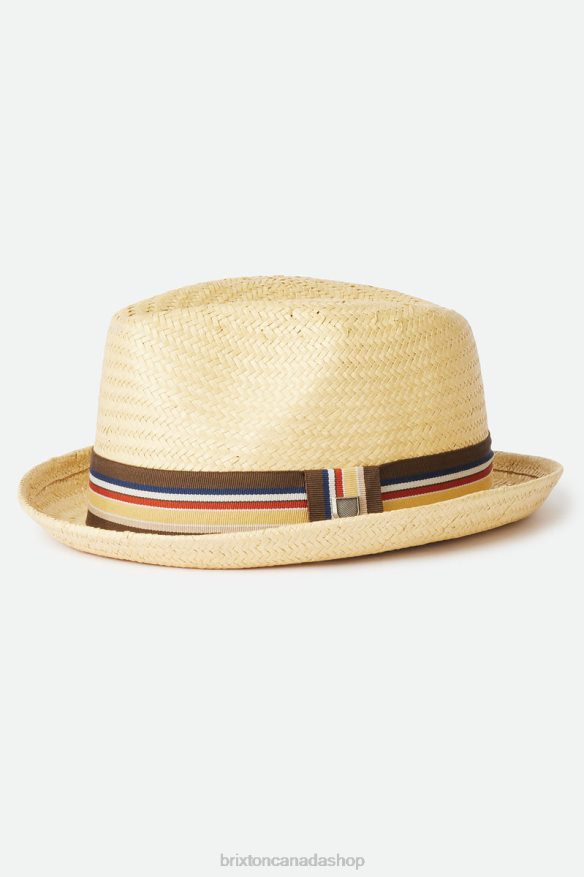 Brixton Accessories Tan Men Castor Straw Fedora HFR00P174