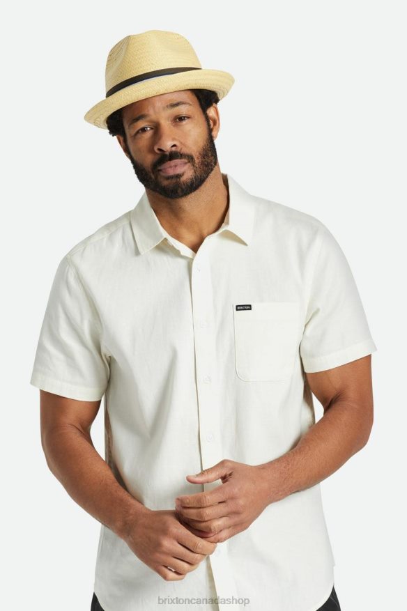 Brixton Accessories Tan Men Castor Straw Fedora HFR00P174