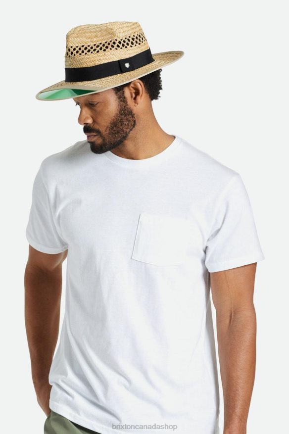 Brixton Accessories Tan Men Hunter Straw Fedora HFR00P179