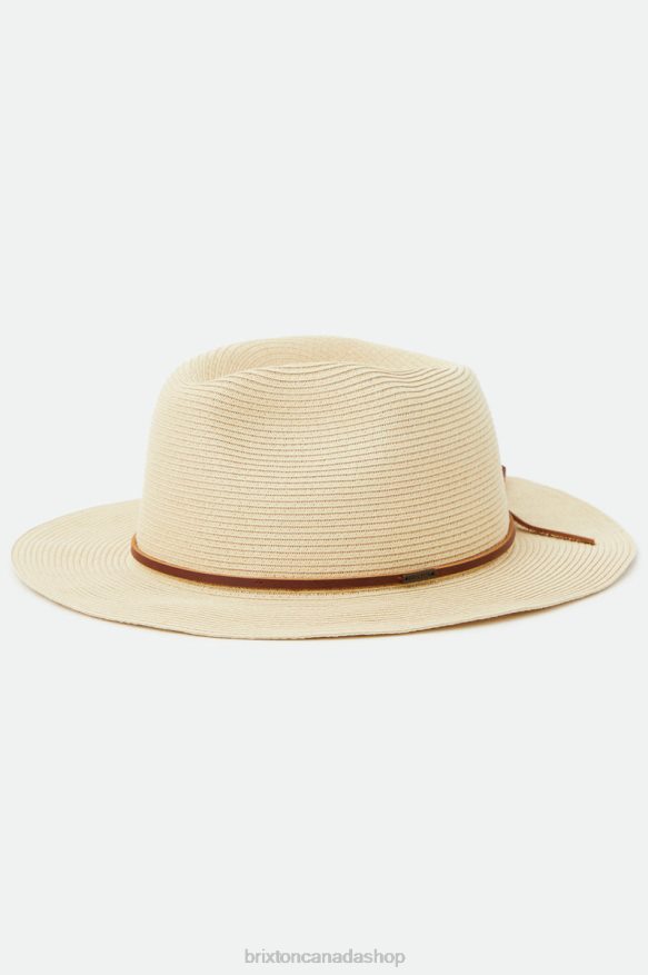 Brixton Accessories Tan Men Wesley Straw Packable Fedora HFR00P199