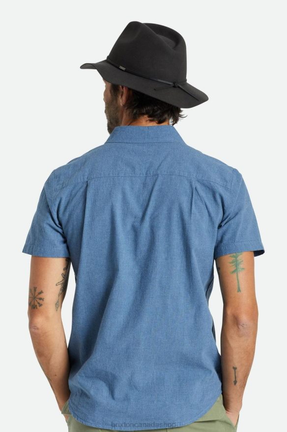 Brixton Accessories Washed Black Men Wesley Packable Fedora HFR00P234