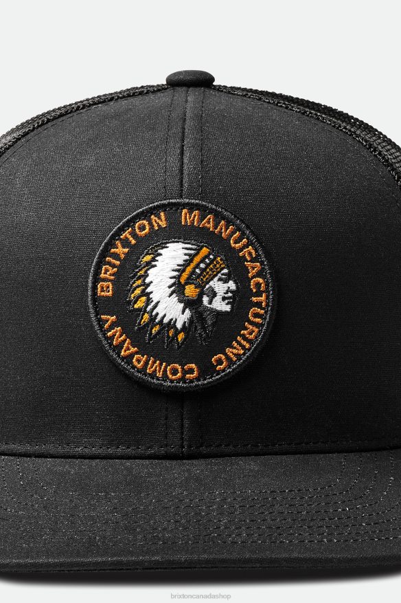 Brixton Accessories Black Men Rival Stamp NetPlus MP Trucker Hat HFR00P249