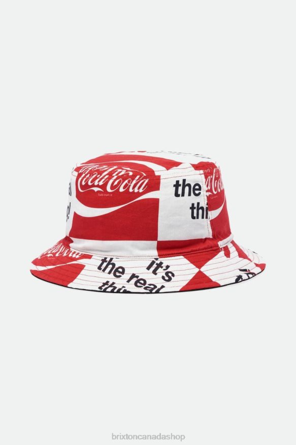 Brixton Accessories Coke Red/Black Men Coca-Cola Good Day Reversible Bucket Hat HFR00P314