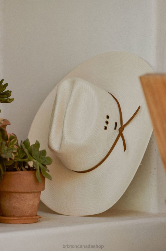 Brixton Accessories Off White Men El Paso Straw Reserve Cowboy Hat HFR00P176