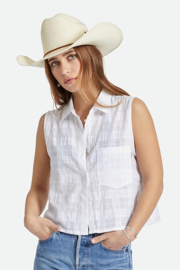 Brixton Accessories Off White Men El Paso Straw Reserve Cowboy Hat HFR00P176
