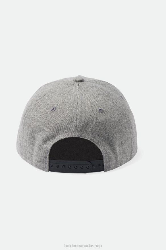 Brixton Accessories Dark Heather Grey/Kelly Green Men Crest MP Snapback HFR00P259