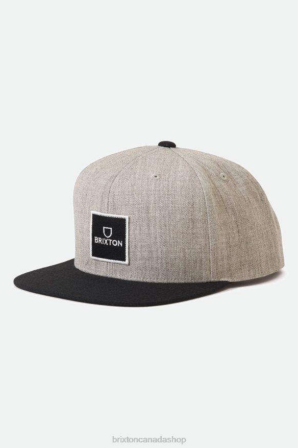 Brixton Accessories Heather Grey/Black Men Alpha Square Netlpus MP Snapback HFR00P287