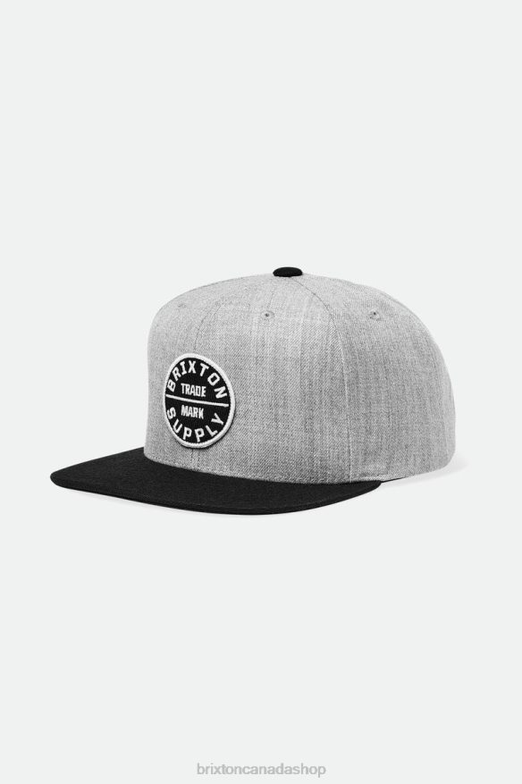 Brixton Accessories Light Heather Grey/Black Men Oath III Snapback HFR00P237