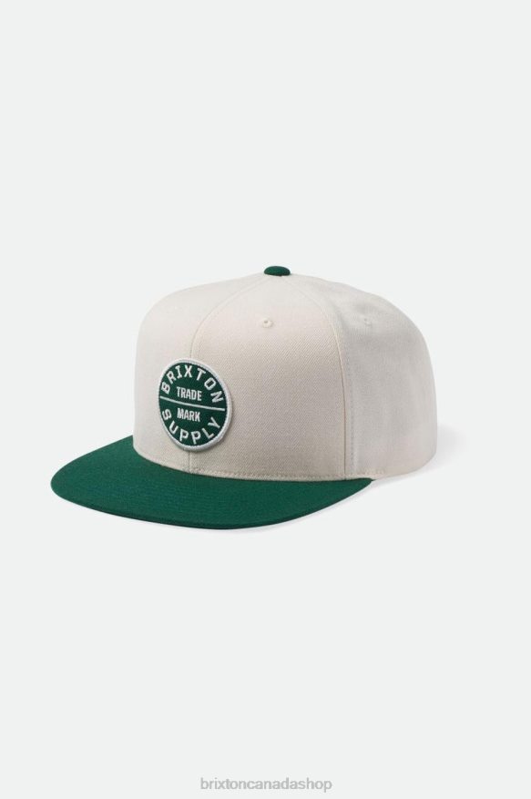 Brixton Accessories Whitecap/Kelly Green Men Oath III Snapback HFR00P239