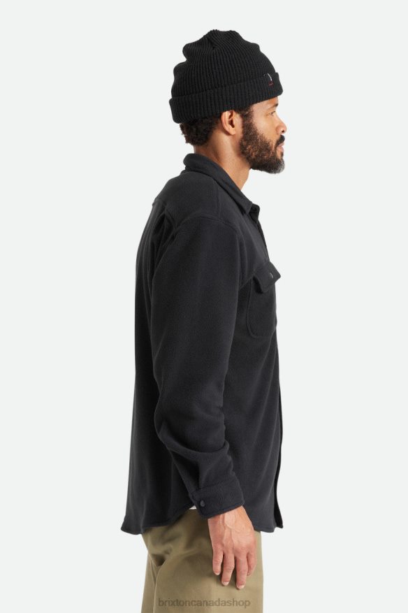 Brixton Apparel Black Men Bowery L/S Arctic Stretch Fleece HFR00P21