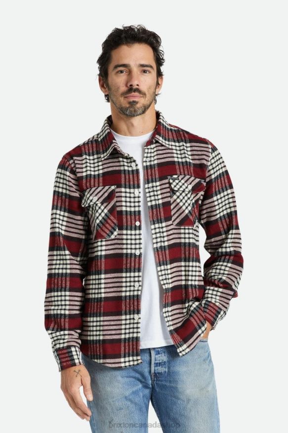 Brixton Apparel Island Berry/Whitecap/Black Men Bowery L/S Flannel HFR00P16