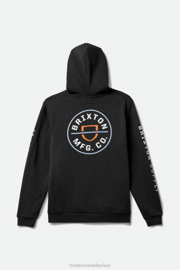 Brixton Apparel Black/Dusty Blue/Burnt Red Men Crest Hood HFR00P130