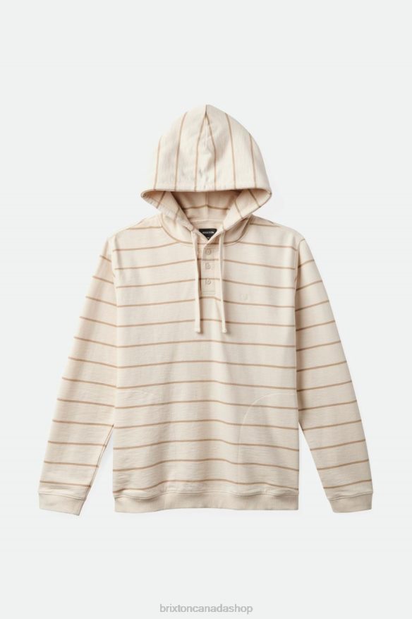 Brixton Apparel Whitecap/Sand Men Slub French Terry Henley Hood HFR00P135