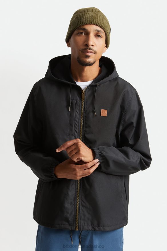 Brixton Apparel Black Men Claxton Beta Zip Hood Jacket HFR00P142