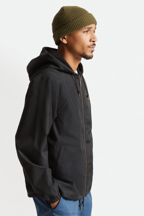 Brixton Apparel Black Men Claxton Beta Zip Hood Jacket HFR00P142