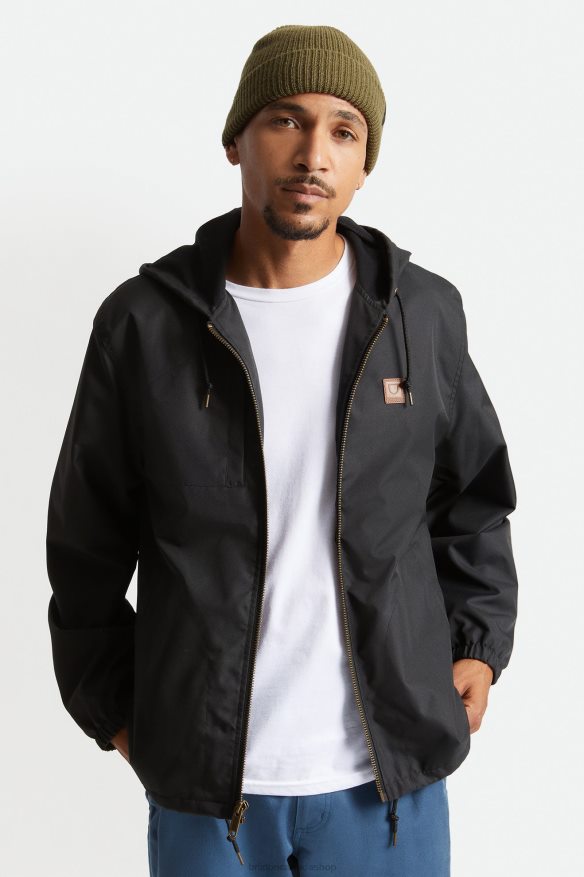 Brixton Apparel Black Men Claxton Beta Zip Hood Jacket HFR00P142