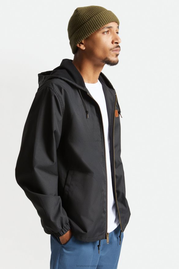 Brixton Apparel Black Men Claxton Beta Zip Hood Jacket HFR00P142
