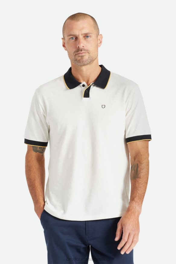 Brixton Apparel Off White/Black Men Proper S/S Polo Knit HFR00P122