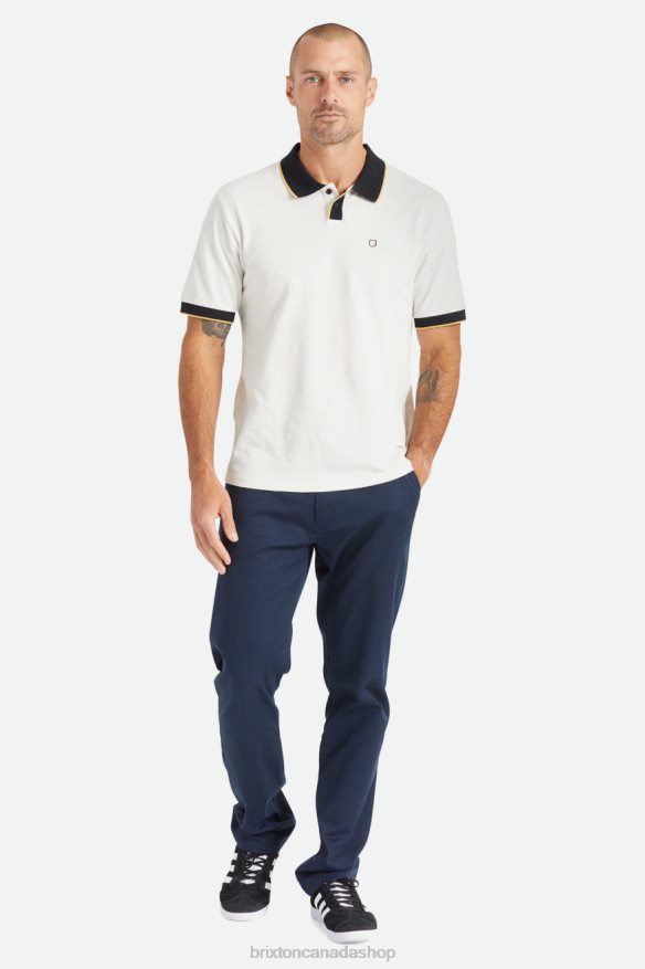 Brixton Apparel Off White/Black Men Proper S/S Polo Knit HFR00P122