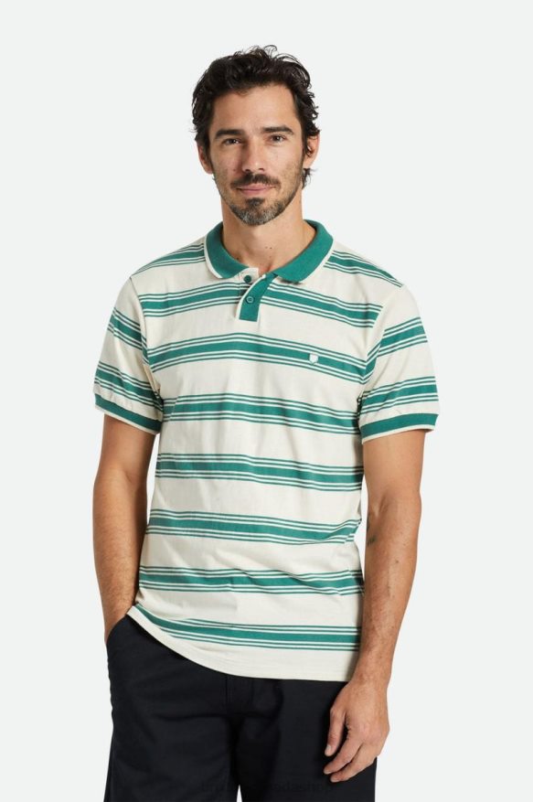Brixton Apparel Whitecap/Spruce Men Proper S/S Polo HFR00P124