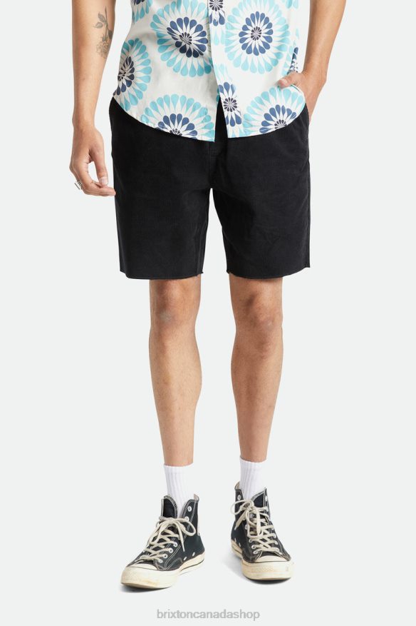 Brixton Apparel Black Cord Men Madrid II Corduroy Short 8'' HFR00P167