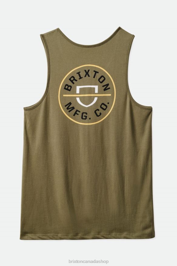 Brixton Apparel Olive Surplus Men Crest Tank Top HFR00P126