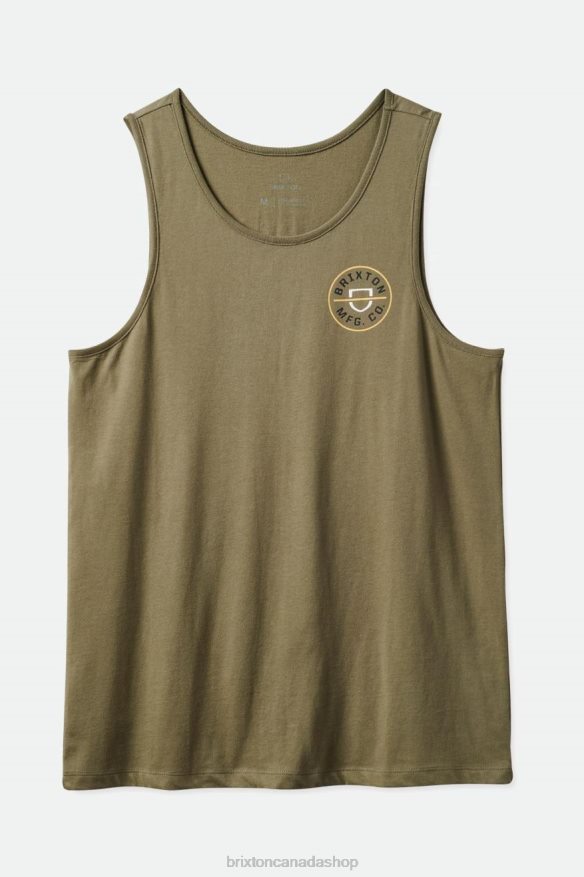 Brixton Apparel Olive Surplus Men Crest Tank Top HFR00P126