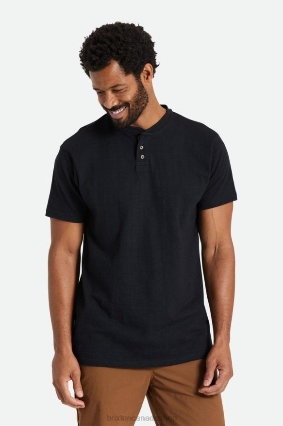 Brixton Apparel Black Men Basic Slub S/S Henley Tee HFR00P93