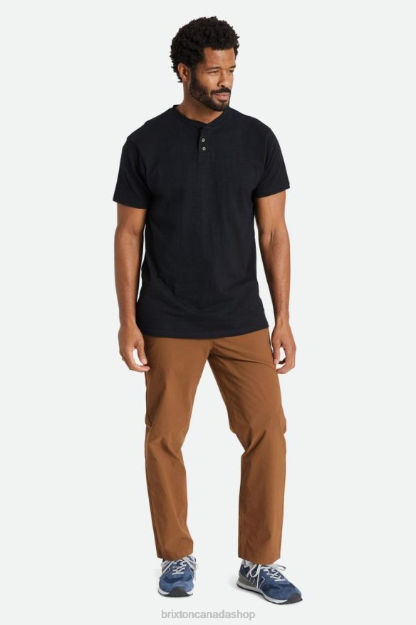 Brixton Apparel Black Men Basic Slub S/S Henley Tee HFR00P93