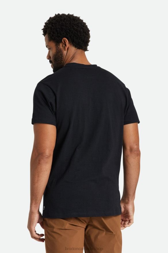 Brixton Apparel Black Men Basic Slub S/S Henley Tee HFR00P93