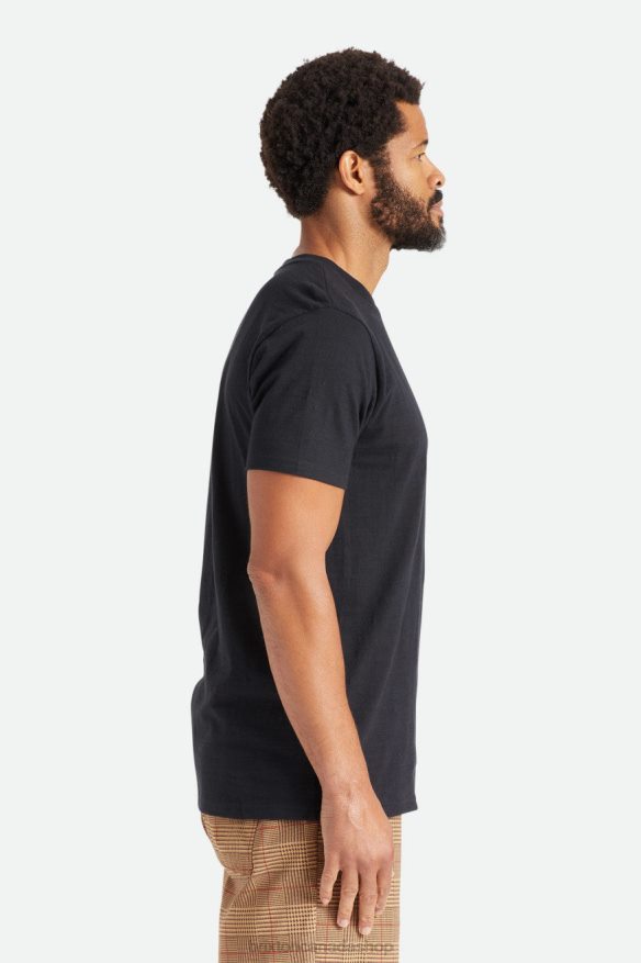 Brixton Apparel Black Men Basic Slub S/S Pocket Tee HFR00P105