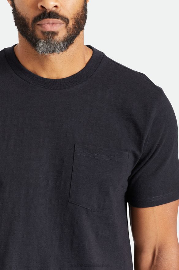 Brixton Apparel Black Men Basic Slub S/S Pocket Tee HFR00P105