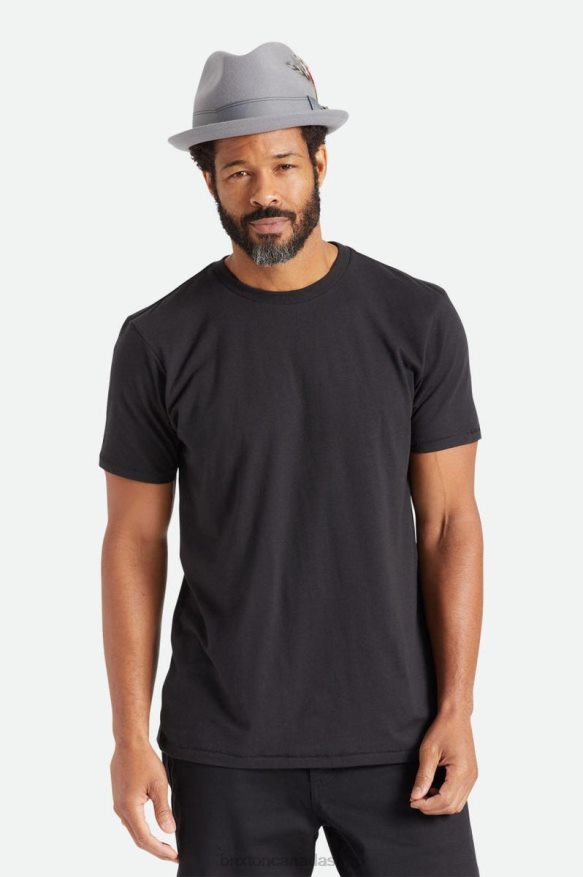 Brixton Apparel Black Men Premium Cotton S/S Tailored Tee HFR00P51