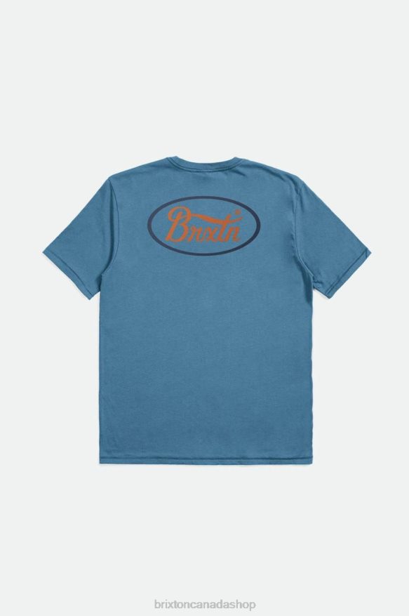 Brixton Apparel Blue Heaven/Washed Navy/Paradise Men Parsons S/S Tailored Tee HFR00P46