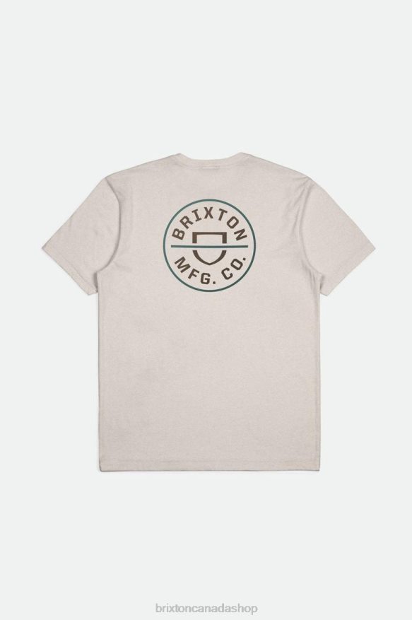 Brixton Apparel Cream/Dark Earth/Spruce Men Crest II S/S Standard Tee HFR00P55