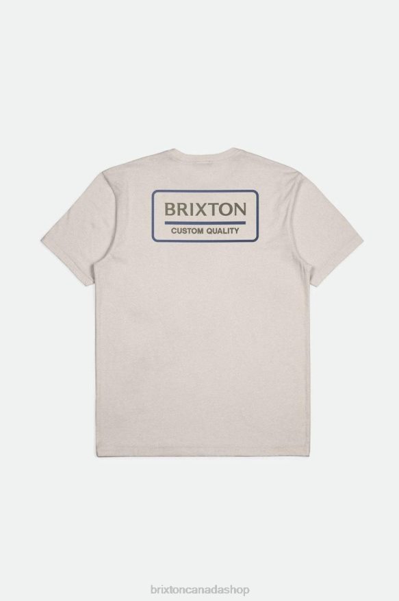 Brixton Apparel Cream/Pacific Blue/Olive Surplus Men Palmer Proper S/S Standard Tee HFR00P87